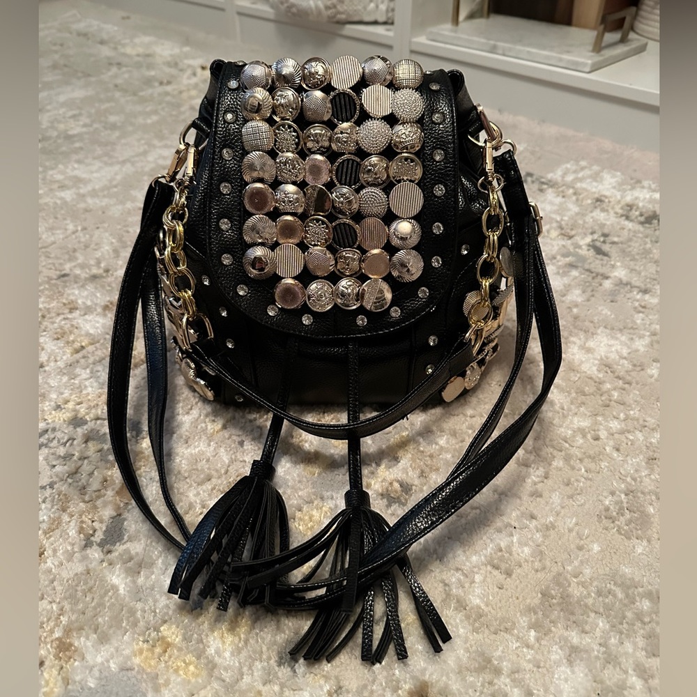 Embellished Tassel Backpack/Crossbody